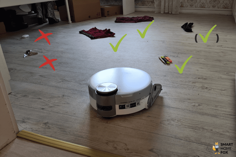 Результат тестирования робота-пылесоса с системой распознавания объектов на основе камеры.